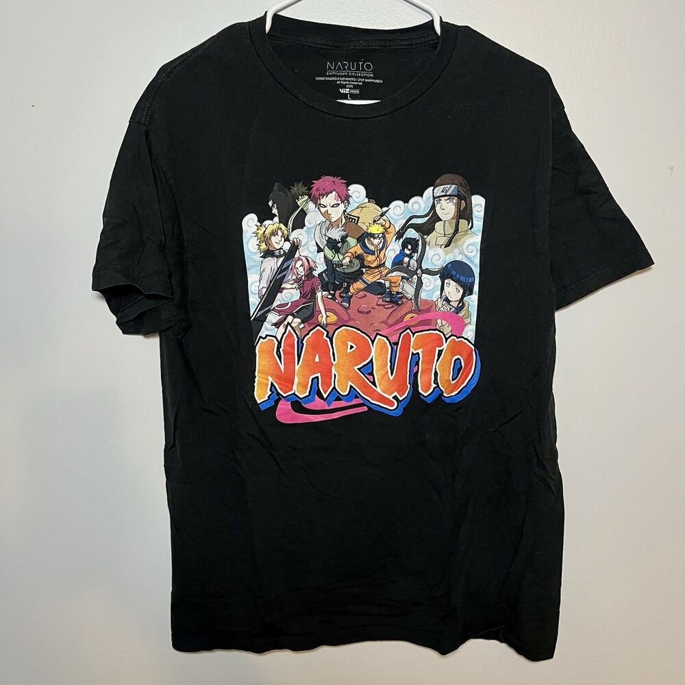 Naruto Shippuden Cast T-Shirt Men’s Large Black Anime Manga Graphic Tee